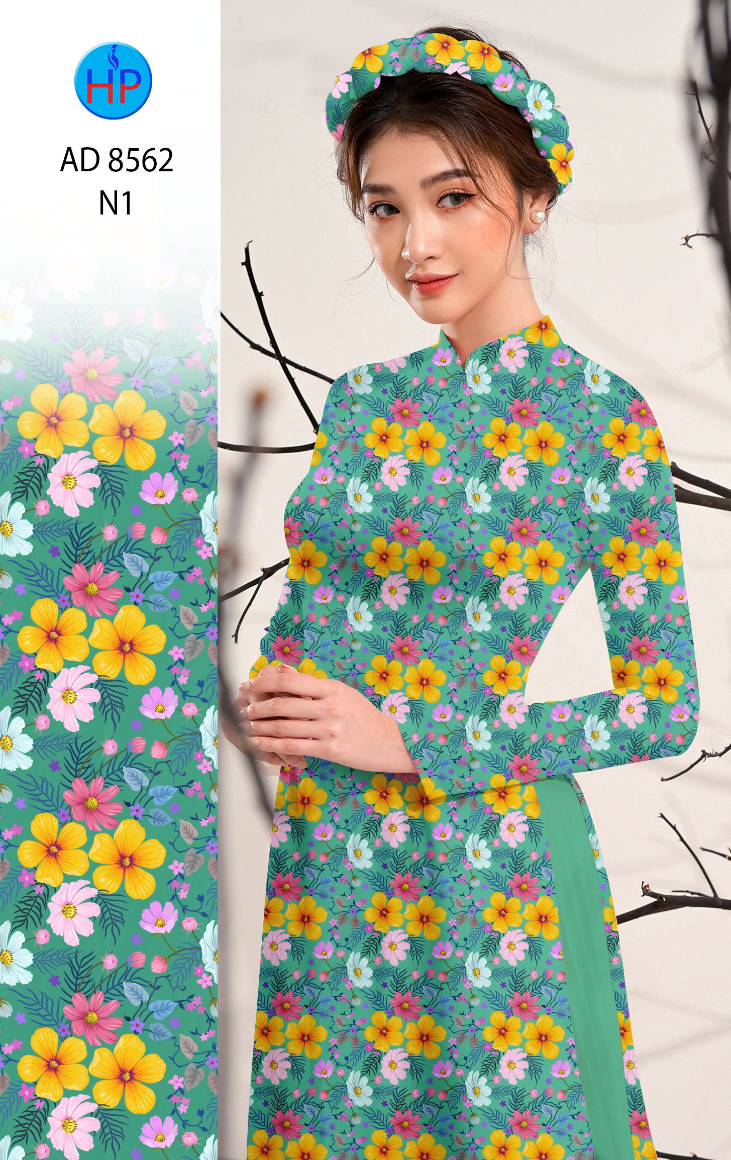 Vải Áo Dài Hoa Nhí kiểu mới AD 8526