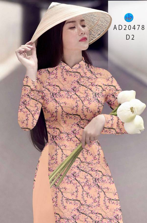 Vải Áo Dài Hoa Đào thiết kế 2021 AD 20478 40 Vải Áo Dài Hoa Đào thiết kế 2021 AD 20478