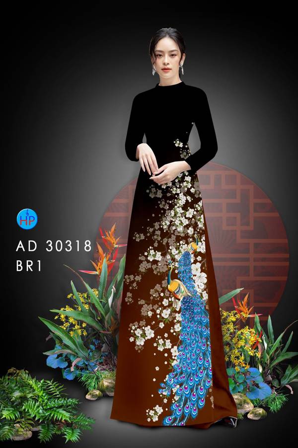 Vải Áo Dài Chim Công mới ra AD 30318