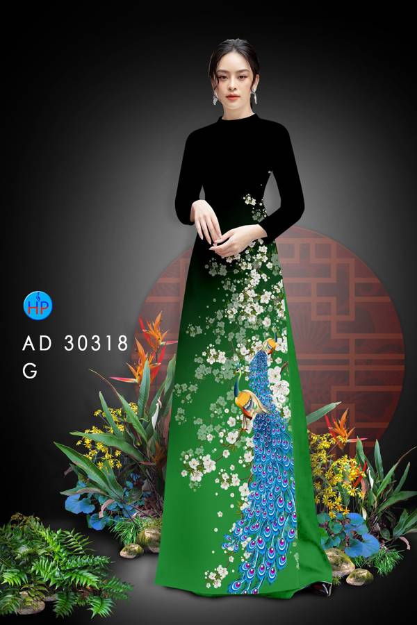 Vải Áo Dài Chim Công mới ra AD 30318