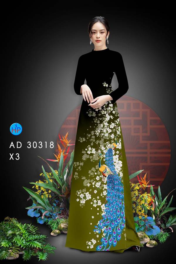 Vải Áo Dài Chim Công mới ra AD 30318