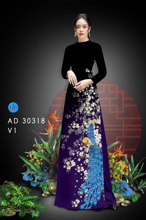 Vải Áo Dài Chim Công mới ra AD 30318