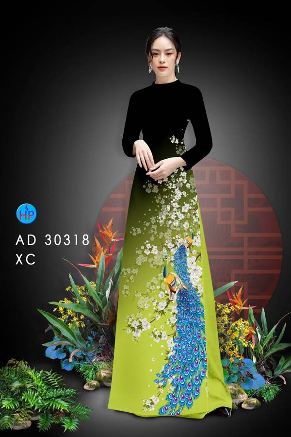 Vải Áo Dài Chim Công mới ra AD 30318