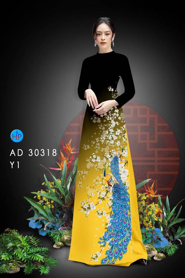 Vải Áo Dài Chim Công mới ra AD 30318
