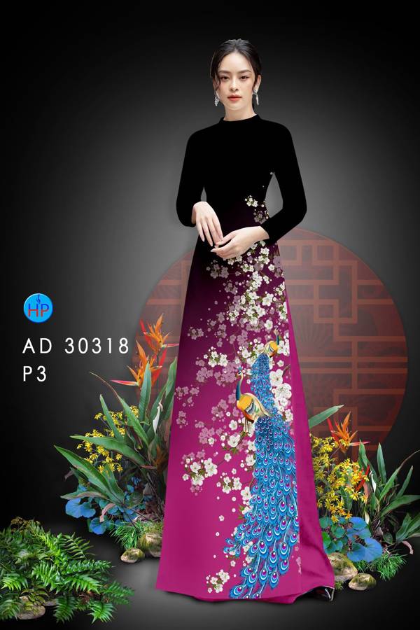 Vải Áo Dài Chim Công mới ra AD 30318