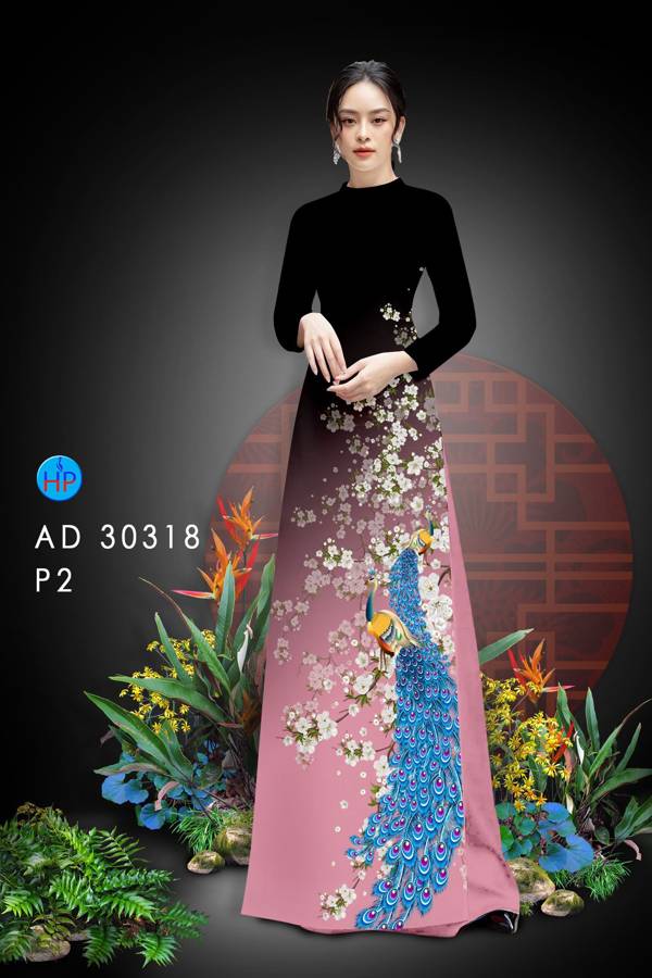 Vải Áo Dài Chim Công mới ra AD 30318