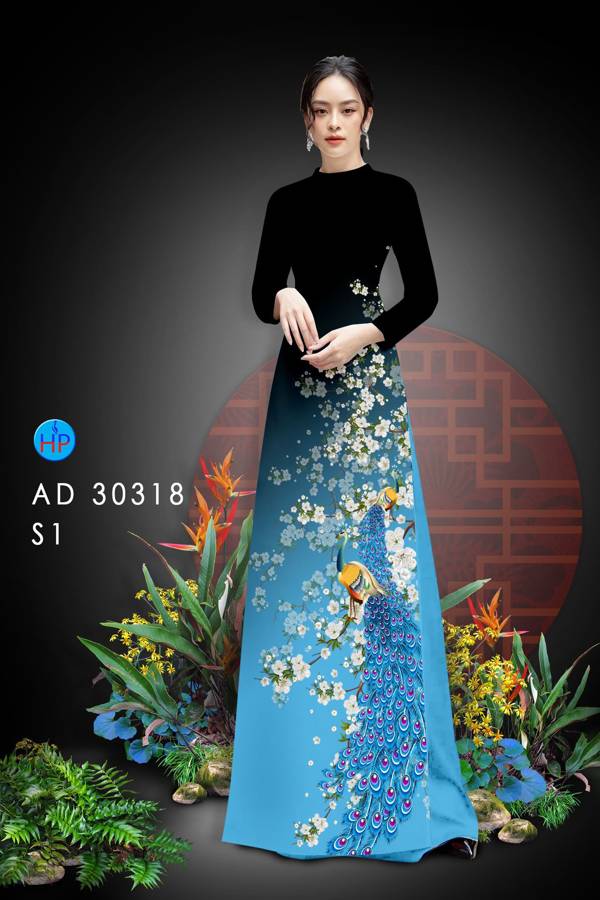 Vải Áo Dài Chim Công mới ra AD 30318