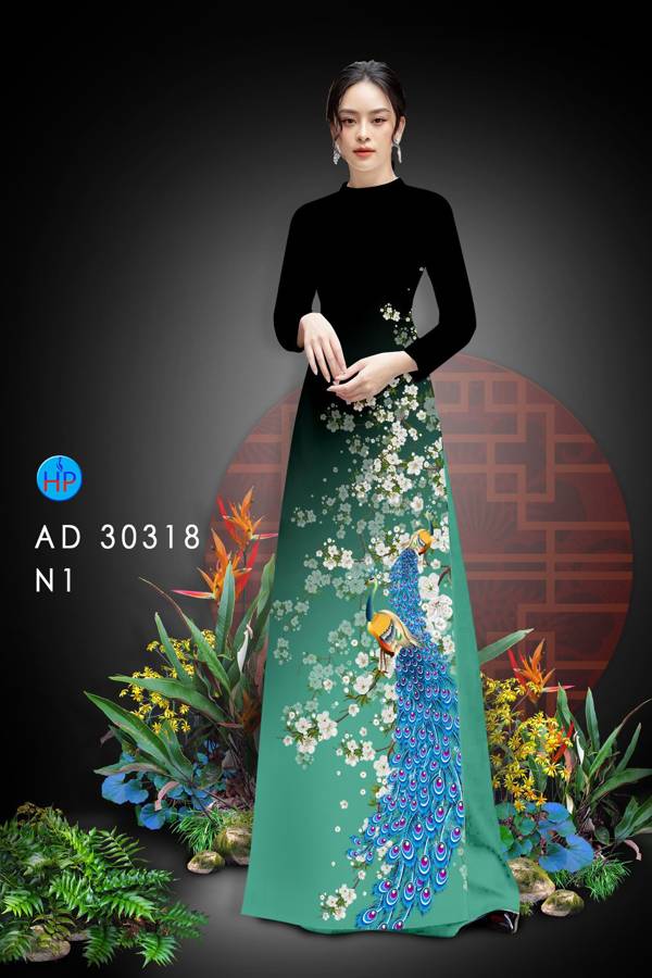 Vải Áo Dài Chim Công mới ra AD 30318