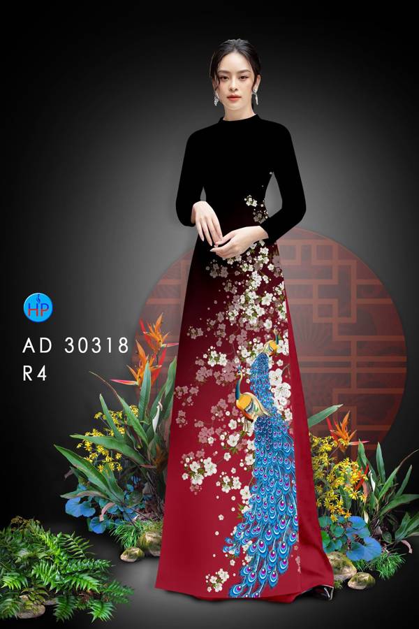 Vải Áo Dài Chim Công mới ra AD 30318