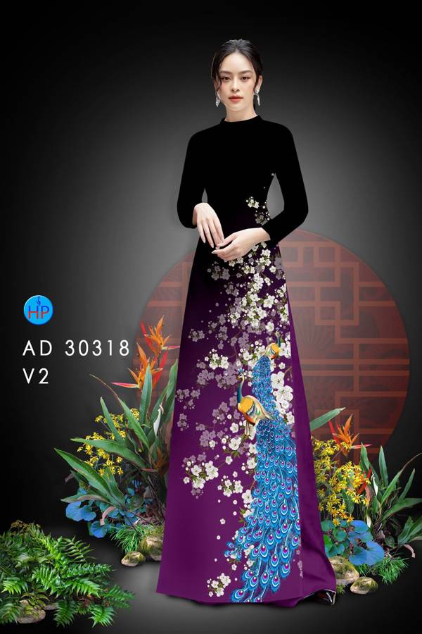 Vải Áo Dài Chim Công mới ra AD 30318