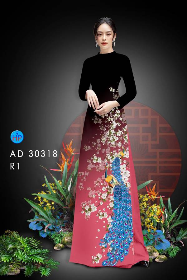 Vải Áo Dài Chim Công mới ra AD 30318