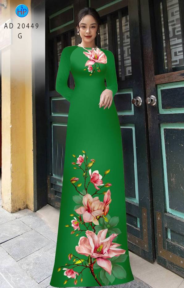Vải Áo Dài Hoa Đào kiểu mới AD 20449