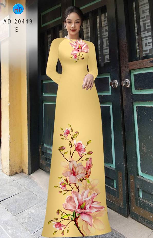 Vải Áo Dài Hoa Đào kiểu mới AD 20449