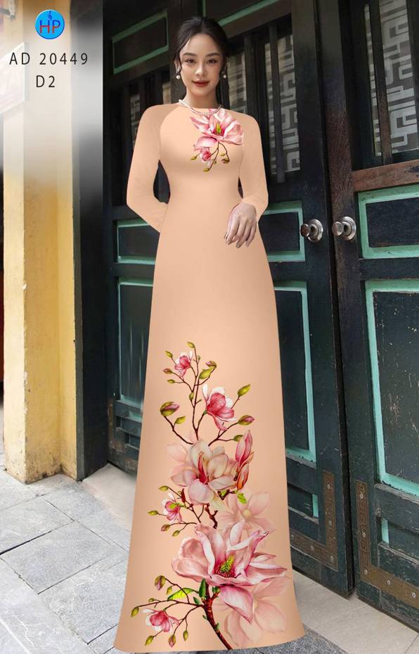 Vải Áo Dài Hoa Đào kiểu mới AD 20449