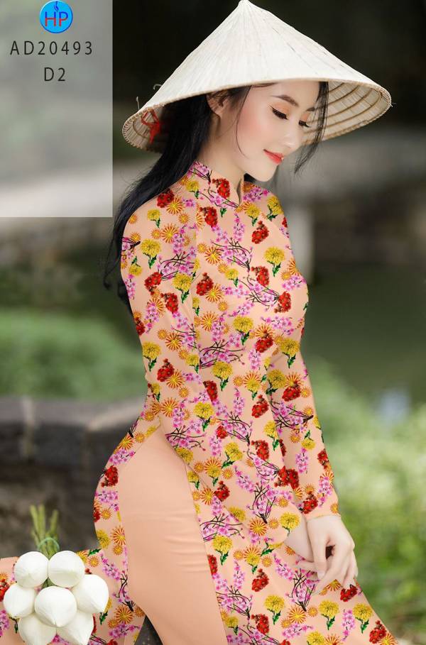 Vải Áo Dài Hoa Đều kiểu mới AD 20493