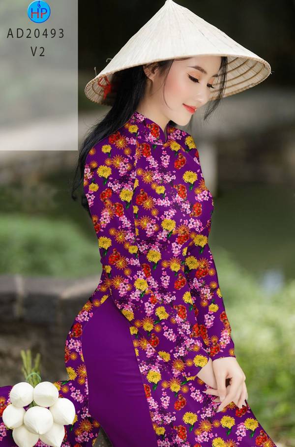 Vải Áo Dài Hoa Đều kiểu mới AD 20493