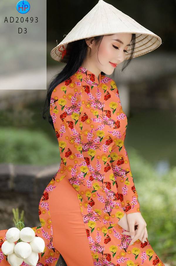 Vải Áo Dài Hoa Đều kiểu mới AD 20493