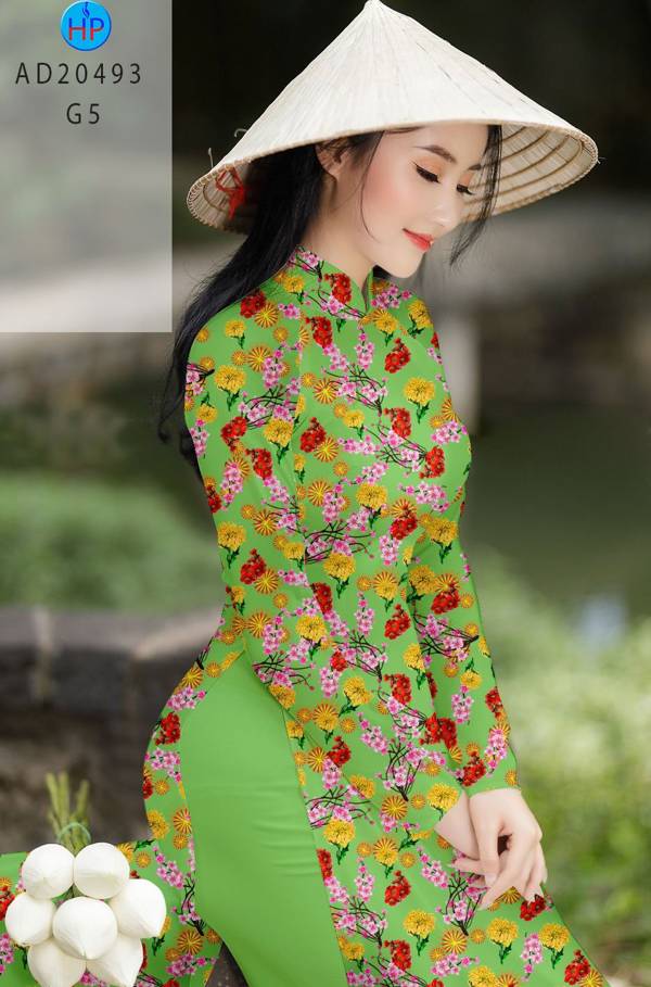 Vải Áo Dài Hoa Đều kiểu mới AD 20493