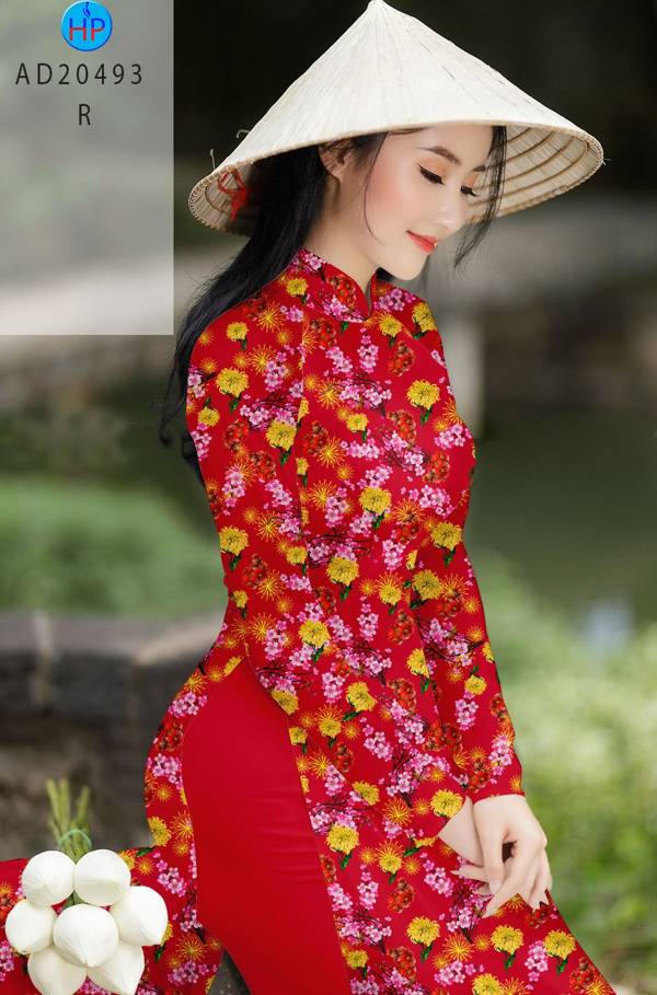 Vải Áo Dài Hoa Đều kiểu mới AD 20493