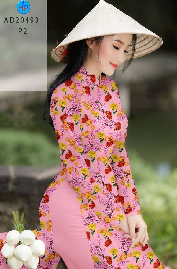 Vải Áo Dài Hoa Đều kiểu mới AD 20493