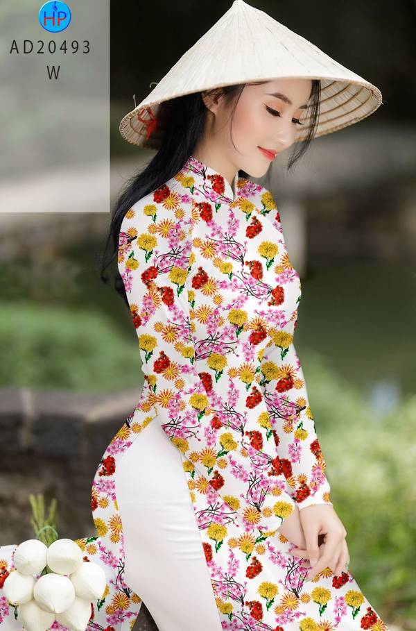 Vải Áo Dài Hoa Đều kiểu mới AD 20493
