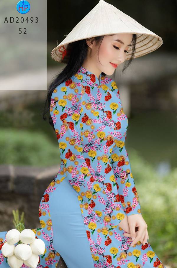 Vải Áo Dài Hoa Đều kiểu mới AD 20493