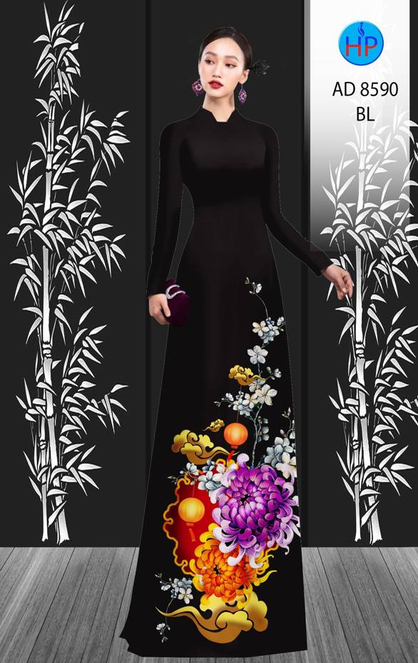 Vải Áo Dài Hoa Cúc Đại Đóa mới ra AD 8590 38 Vải Áo Dài Hoa Cúc Đại Đóa mới ra AD 8590