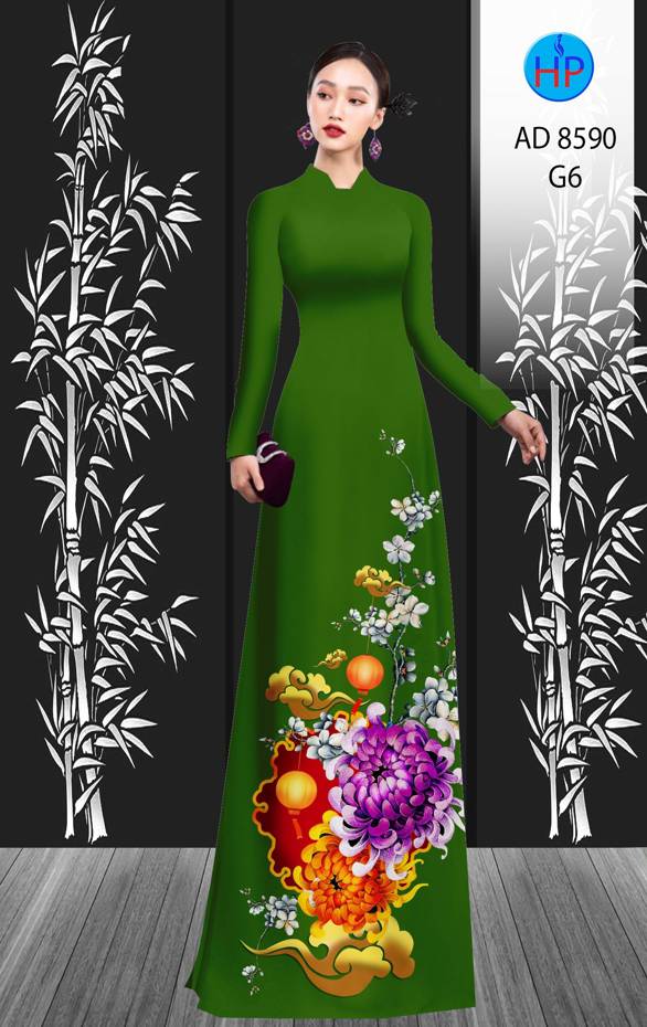 Vải Áo Dài Hoa Cúc Đại Đóa mới ra AD 8590 41 Vải Áo Dài Hoa Cúc Đại Đóa mới ra AD 8590