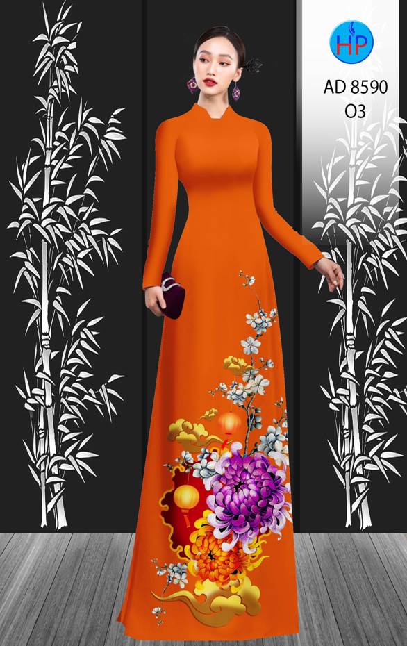 Vải Áo Dài Hoa Cúc Đại Đóa mới ra AD 8590 39 Vải Áo Dài Hoa Cúc Đại Đóa mới ra AD 8590