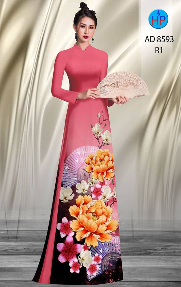 Vải Áo Dài Hoa In 3D mới ra AD 8593 52 Vải Áo Dài Hoa In 3D mới ra AD 8593