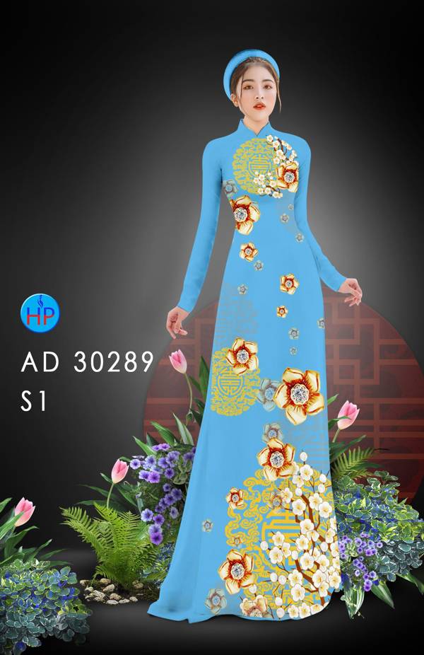 Vải Áo Dài Hoa In 3D kiểu mới AD 30289 37 Vải Áo Dài Hoa In 3D kiểu mới AD 30289