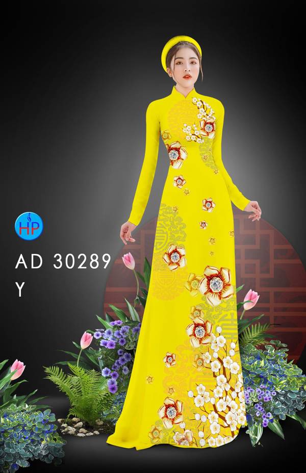 Vải Áo Dài Hoa In 3D kiểu mới AD 30289 39 Vải Áo Dài Hoa In 3D kiểu mới AD 30289