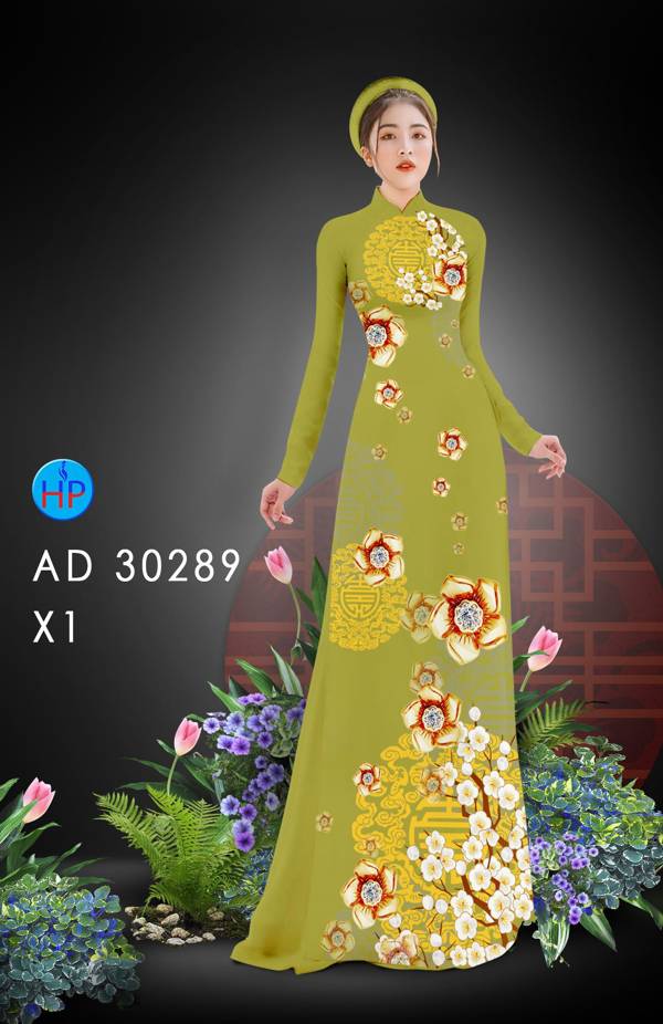 Vải Áo Dài Hoa In 3D kiểu mới AD 30289 41 Vải Áo Dài Hoa In 3D kiểu mới AD 30289
