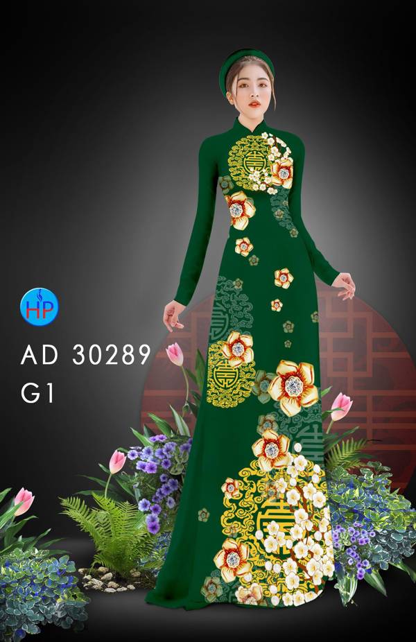 Vải Áo Dài Hoa In 3D kiểu mới AD 30289 40 Vải Áo Dài Hoa In 3D kiểu mới AD 30289