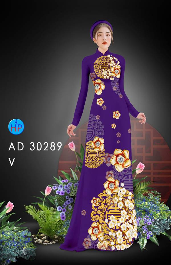 Vải Áo Dài Hoa In 3D kiểu mới AD 30289 43 Vải Áo Dài Hoa In 3D kiểu mới AD 30289