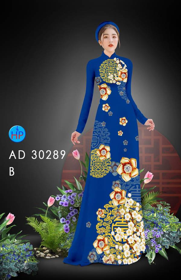 Vải Áo Dài Hoa In 3D kiểu mới AD 30289 48 Vải Áo Dài Hoa In 3D kiểu mới AD 30289