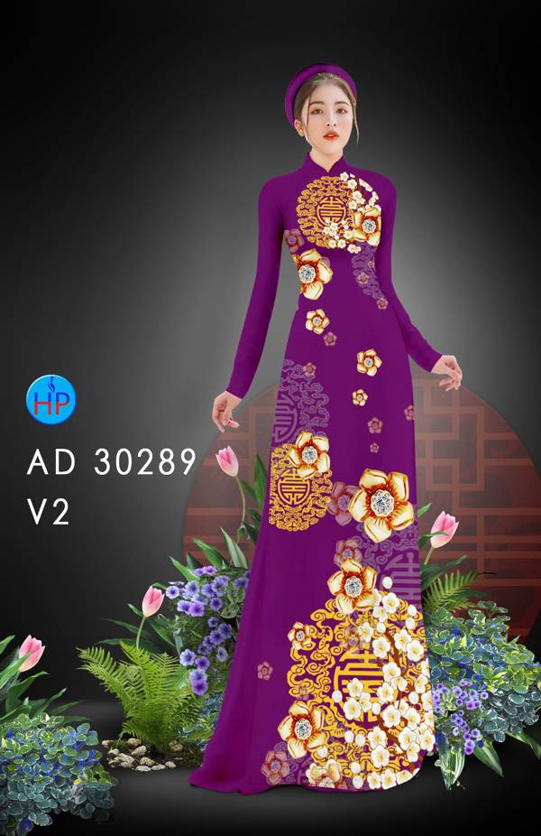 Vải Áo Dài Hoa In 3D kiểu mới AD 30289 49 Vải Áo Dài Hoa In 3D kiểu mới AD 30289