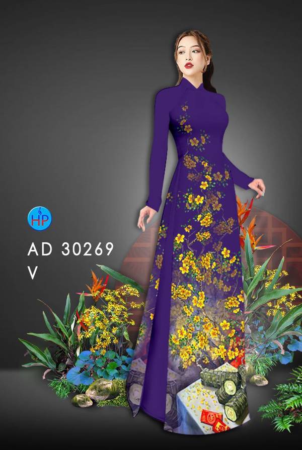 Vải Áo Dài Hoa Mai mới ra AD 30269 49 Vải Áo Dài Hoa Mai mới ra AD 30269