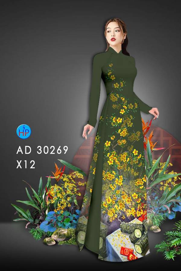 Vải Áo Dài Hoa Mai mới ra AD 30269 50 Vải Áo Dài Hoa Mai mới ra AD 30269