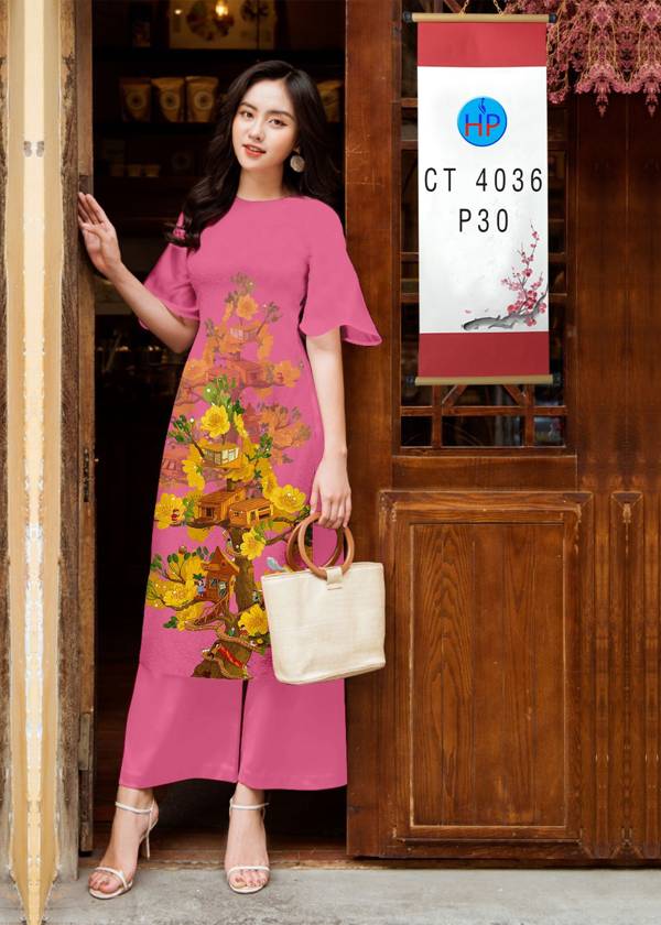 Vải Áo Dài Hoa Mai Vàng kiểu mới AD 4036 45 Vải Áo Dài Hoa Mai Vàng kiểu mới AD 4036