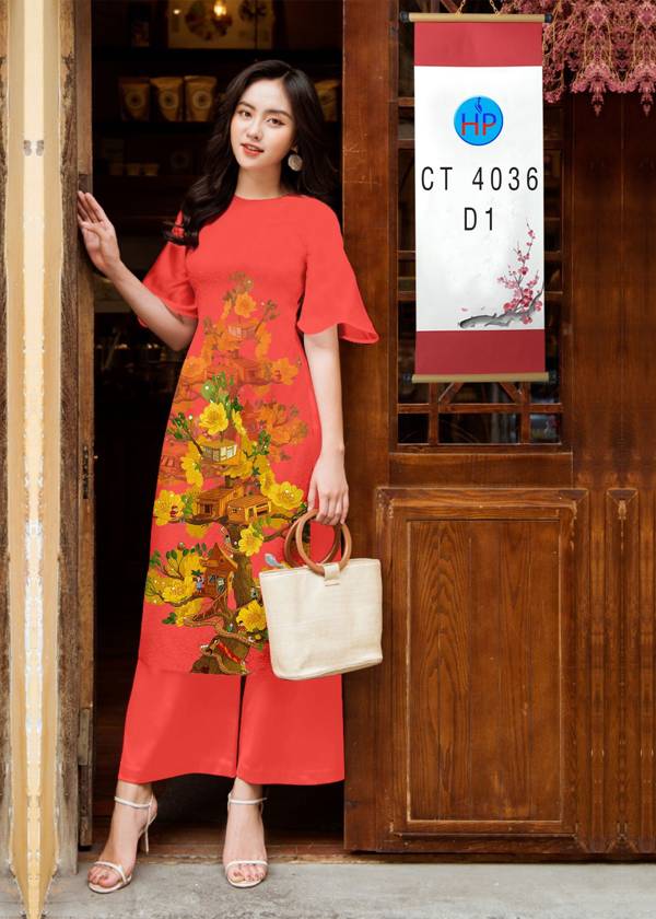 Vải Áo Dài Hoa Mai Vàng kiểu mới AD 4036 47 Vải Áo Dài Hoa Mai Vàng kiểu mới AD 4036