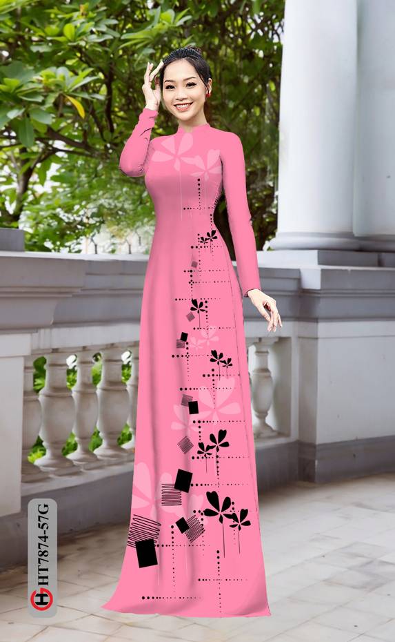 Vải Áo Dài Hoa In 3D kiểu mới AD HT7874 35 Vải Áo Dài Hoa In 3D kiểu mới AD HT7874