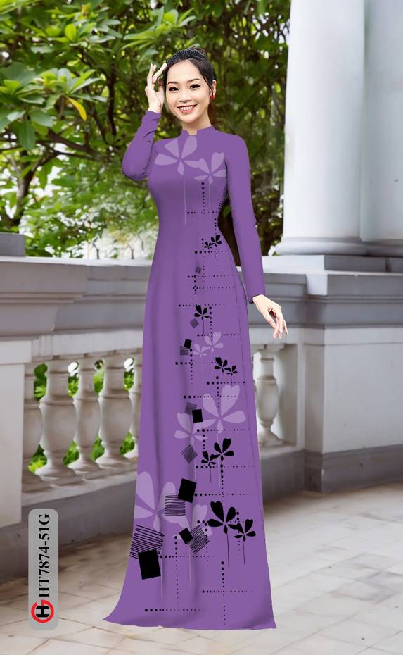Vải Áo Dài Hoa In 3D kiểu mới AD HT7874 34 Vải Áo Dài Hoa In 3D kiểu mới AD HT7874
