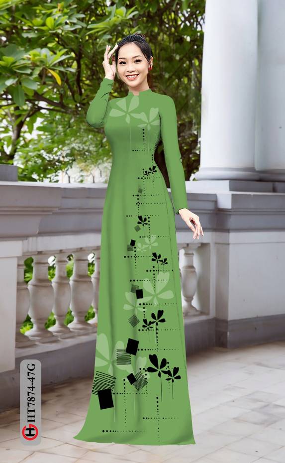 Vải Áo Dài Hoa In 3D kiểu mới AD HT7874 33 Vải Áo Dài Hoa In 3D kiểu mới AD HT7874