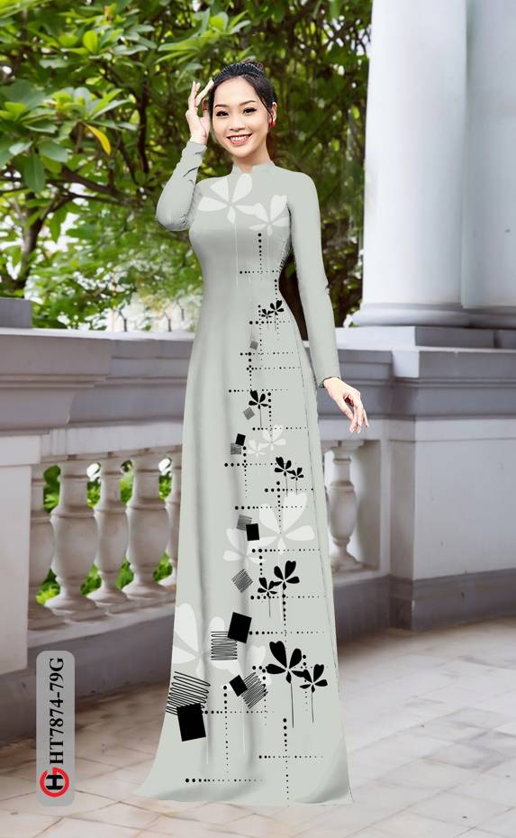 Vải Áo Dài Hoa In 3D kiểu mới AD HT7874 38 Vải Áo Dài Hoa In 3D kiểu mới AD HT7874