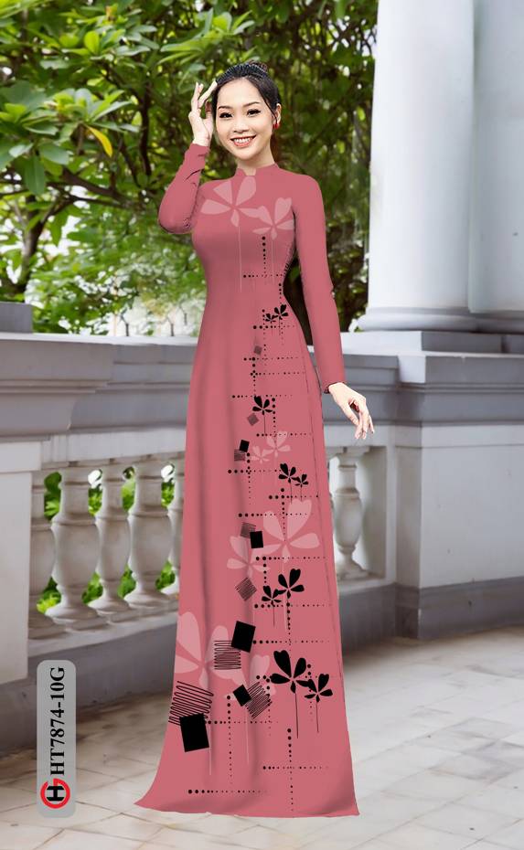 Vải Áo Dài Hoa In 3D kiểu mới AD HT7874 39 Vải Áo Dài Hoa In 3D kiểu mới AD HT7874