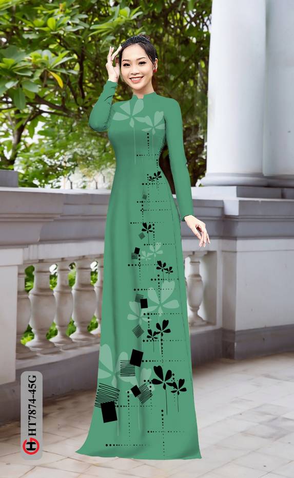 Vải Áo Dài Hoa In 3D kiểu mới AD HT7874 46 Vải Áo Dài Hoa In 3D kiểu mới AD HT7874