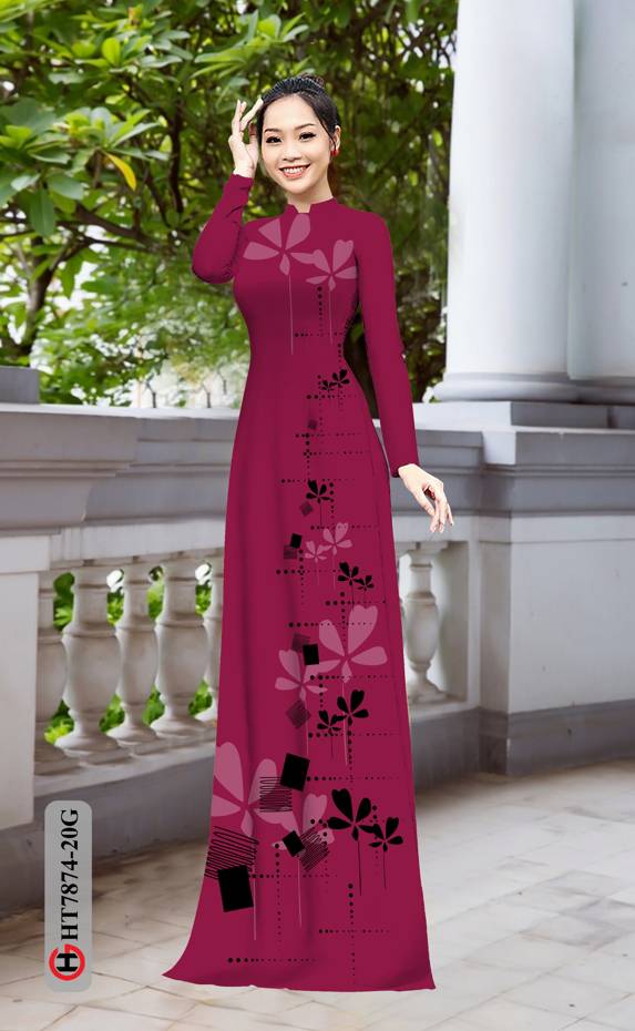Vải Áo Dài Hoa In 3D kiểu mới AD HT7874 42 Vải Áo Dài Hoa In 3D kiểu mới AD HT7874