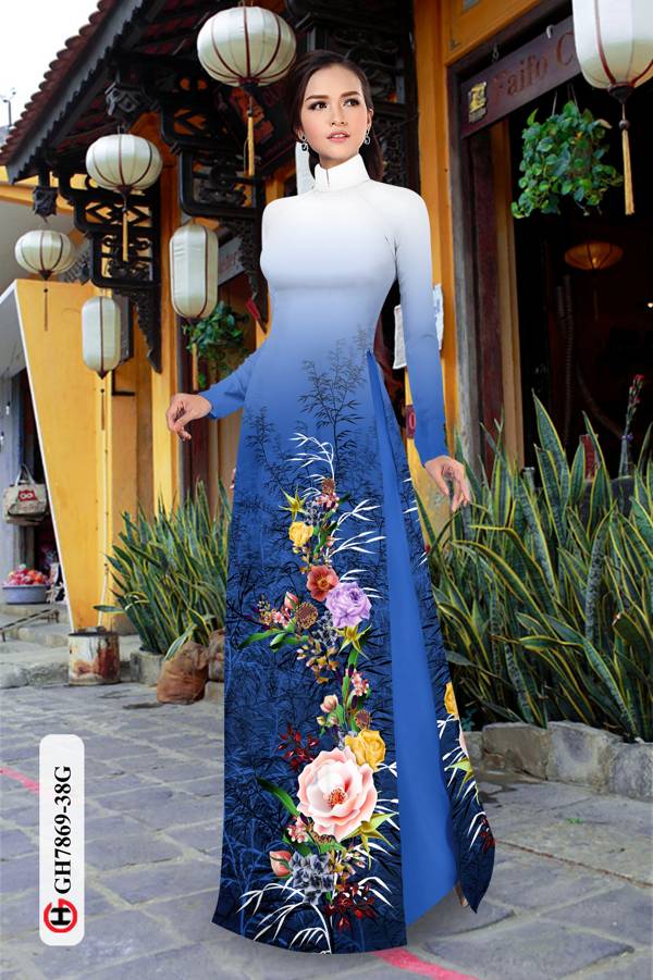 Vải Áo Dài Hoa Hồng thiết kế 2021 AD GH7869 34 Vải Áo Dài Hoa Hồng thiết kế 2021 AD GH7869
