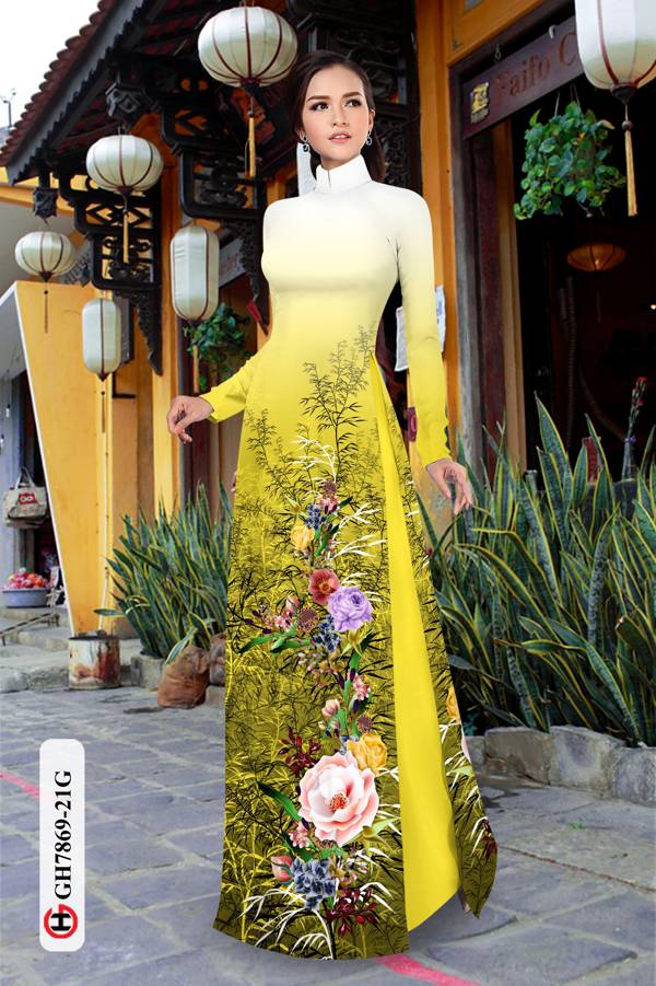 Vải Áo Dài Hoa Hồng thiết kế 2021 AD GH7869 38 Vải Áo Dài Hoa Hồng thiết kế 2021 AD GH7869